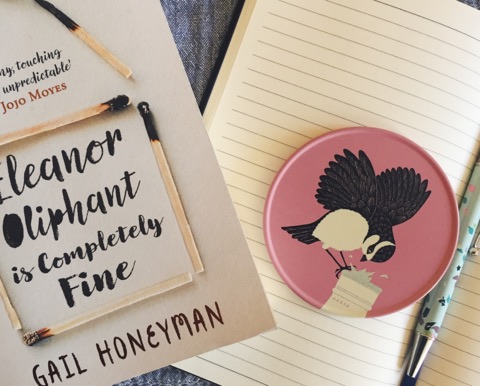 Eleanor Oliphant is Completely Fine by Gail Honeyman with notebook